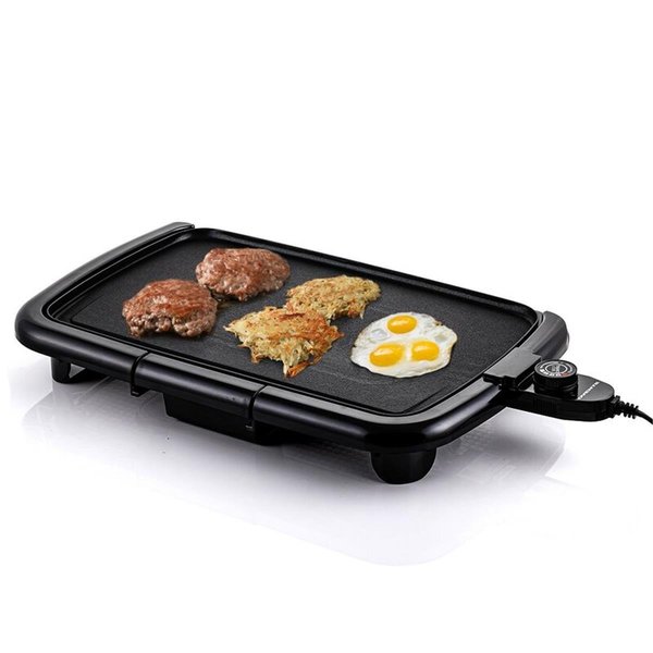 Ovente Ovente GD1610B 16 x 10 in. Electric Indoor Kitchen Griddle with Nonstick Flat Cast Iron Grilling Plate; Black GD1610B